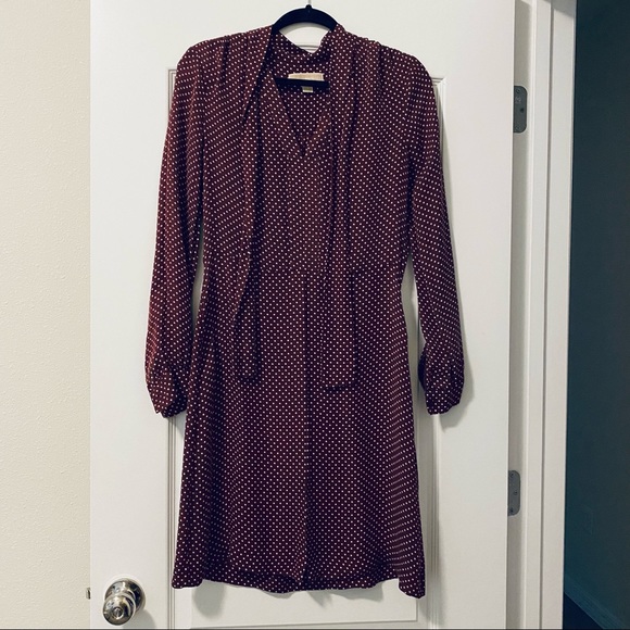 Michael Kors Silk Tie-neck Dot Dress - Picture 3 of 9